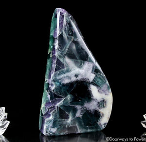 Green Purple Fluorite Crystal Altar Stone XL