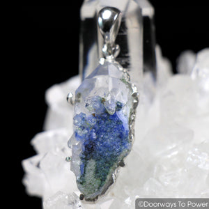 Dumortierite in Quartz Crystal Pendant .925 SS