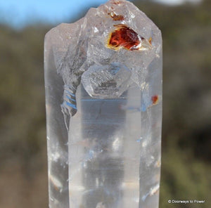 Lemurian Quartz Crystal Arch Angel Michael Protector Wand with Hematite