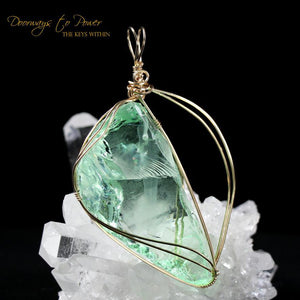 Pleiadian ET Star Elder Andara Crystal Pendant 14k Gold