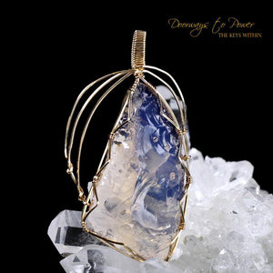 Angel Aura Opal Lemurian Etherium Andara Pendant 14k