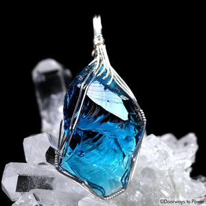 Electric Blue Atlantean Andara Crystal Pendant .925 'Emissaries of the Light'