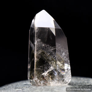 Brookite in Quartz Channeling Crystal Point Synergy 12 Stone Rare