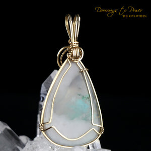 Ajoite Crystal Pendant 14k