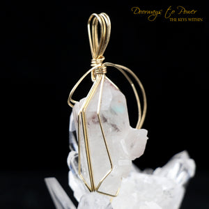 Ajoite Crystal Pendant 14k