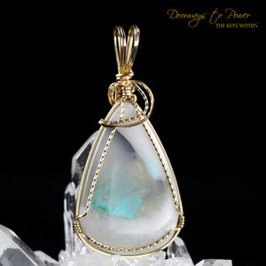 Ajoite Crystal Pendant 14k