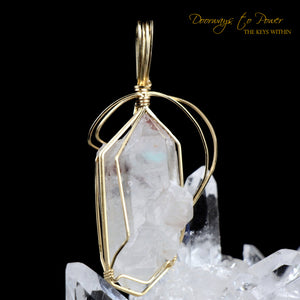 Ajoite Crystal Pendant 14k