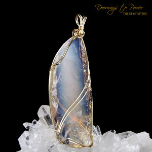 Angel Aura Opal Lemurian Etherium Andara Pendant 14k