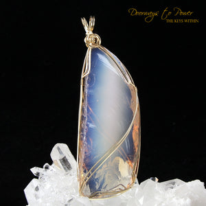 Angel Aura Opal Lemurian Etherium Andara Pendant 14k