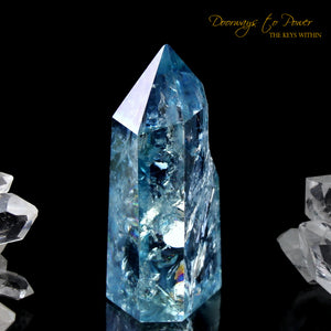 Aqua Aura Quartz Crystal Point