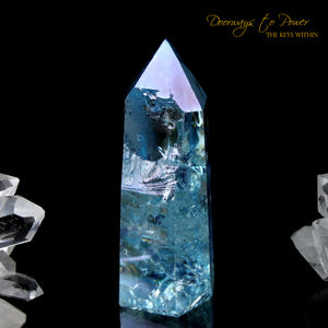 Aqua Aura Quartz Crystal Point