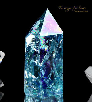 Aqua Aura Quartz Crystal Point