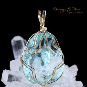Aqua Serenity Andara Pendant 14k 'Atlantean Hologram'