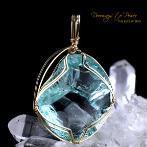 Aqua Serenity Andara Pendant 14k 'Atlantean Hologram'