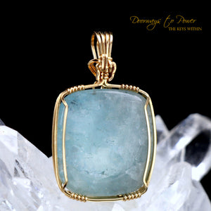 Aquamarine Crystal Pendant 14k