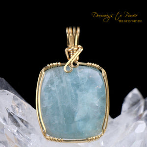 Aquamarine Crystal Pendant 14k