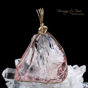 Arcturian StarSeed Pink Andara Crystal Pendant 14k