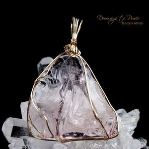 Arcturian StarSeed Pink Andara Crystal Pendant 14k
