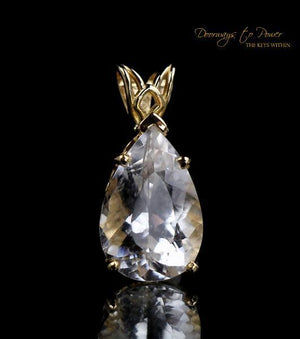 Azozeo Phenacite Crystal Pendant in 14k Gold