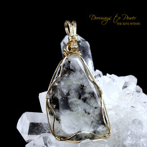Azozeo Phenacite Crystal Pendant in 14k Gold 'Ultra Rare'