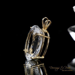 Azozeo Phenacite Crystal Pendant in 14k Gold