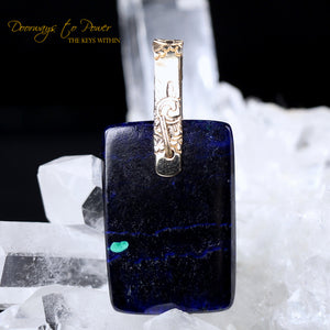 Azurite Light Language Crystal Pendant ™ 14k