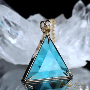 Bahia Blue Obsidian Vogel Star of David Pendant 14k