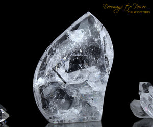 Black Tourmalinated Quartz Crystal Sculpture