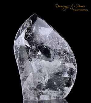 Black Tourmalinated Quartz Crystal Sculpture
