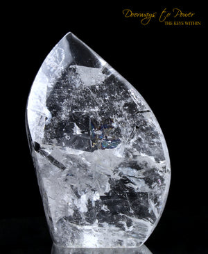 Black Tourmalinated Quartz Crystal Sculpture