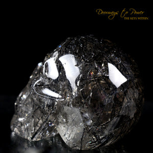 Black Tourmalinated Quartz Crystal Skull 'ORION'