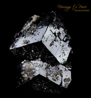 Black Tourmaline Etched Record Keeper Crystal Cannon