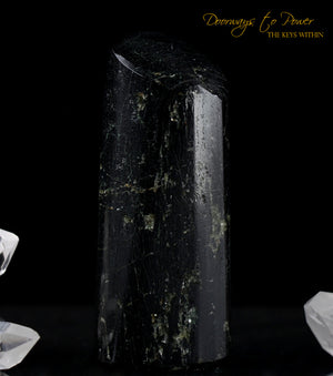 Black Tourmaline Pyrite Crystal Altar Stone