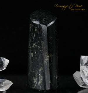 Black Tourmaline Pyrite Crystal Altar Stone