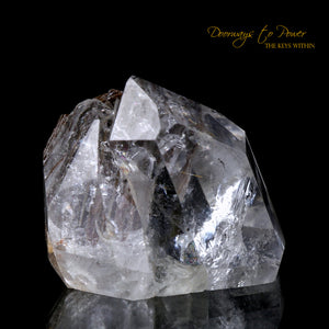 Brookite in Natural Twin Quartz Crystal Point