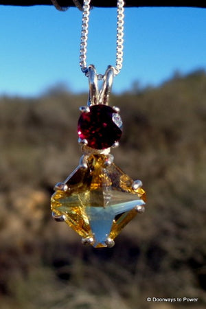Citrine & Garnet Mini Magician Stone Pendant