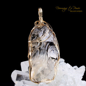 Celestial Gold Andara Crystal Pendant 14k 'Light of Heaven'