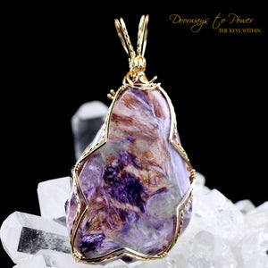 Charoite Crystal Pendant 14k