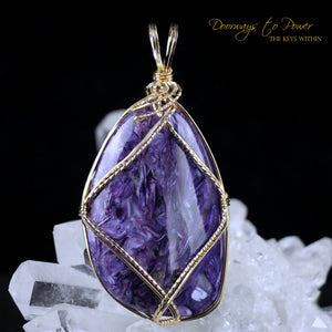 Charoite Crystal Pendant 14k