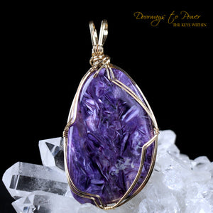 Charoite Crystal Pendant 14k