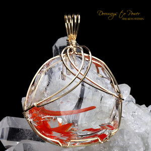 Cosmic Ice & Lemurian Sunrise Bi Color Andara Crystal Pendant