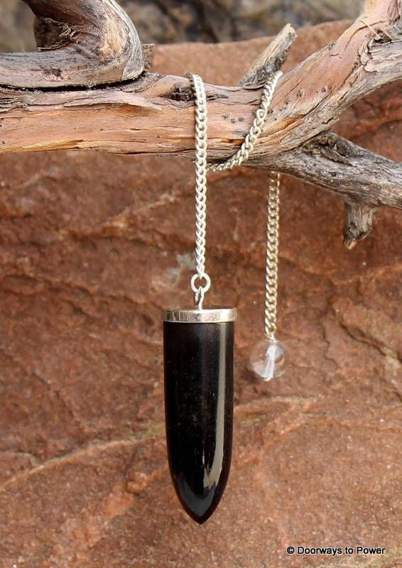 Pendolo In Pietra Naturale Onice Nero | Cristallo Esagonale Per Rabdomanzia | Ciondolo Portafortuna Per Meditazione E Reiki | Punto Di Cristallo Per Equilibrio Chakra
