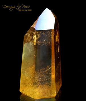 Golden Aura Lemurian Quartz Crystal Point & Temple Heart Dow