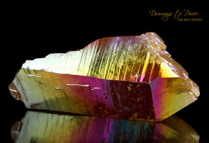 Golden Aura Lemurian Quartz ET Record Keeper Crystal