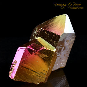 Golden Aura Lemurian Quartz Twin Record Keeper Crystal