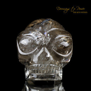 Golden Citrine Quartz 'Atomic' Traveler Crystal Skull