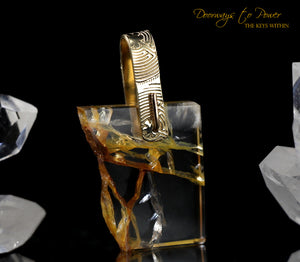 Golden Healer Quartz Light Language Pendant 14k