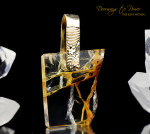 Golden Healer Quartz Light Language Pendant 14k