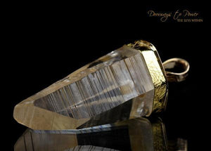 Lemurian Light Language Crystal Pendant 14k