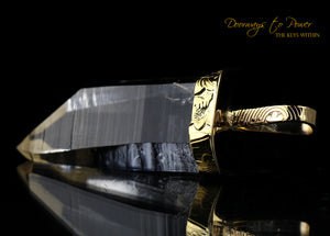 Golden Lemurian Portal Time Link Light Language Pendant 22k